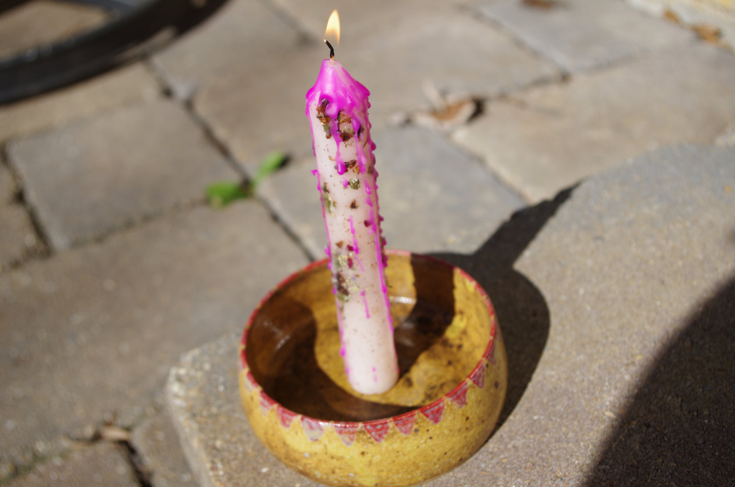 Herb Dripped Taper Candles