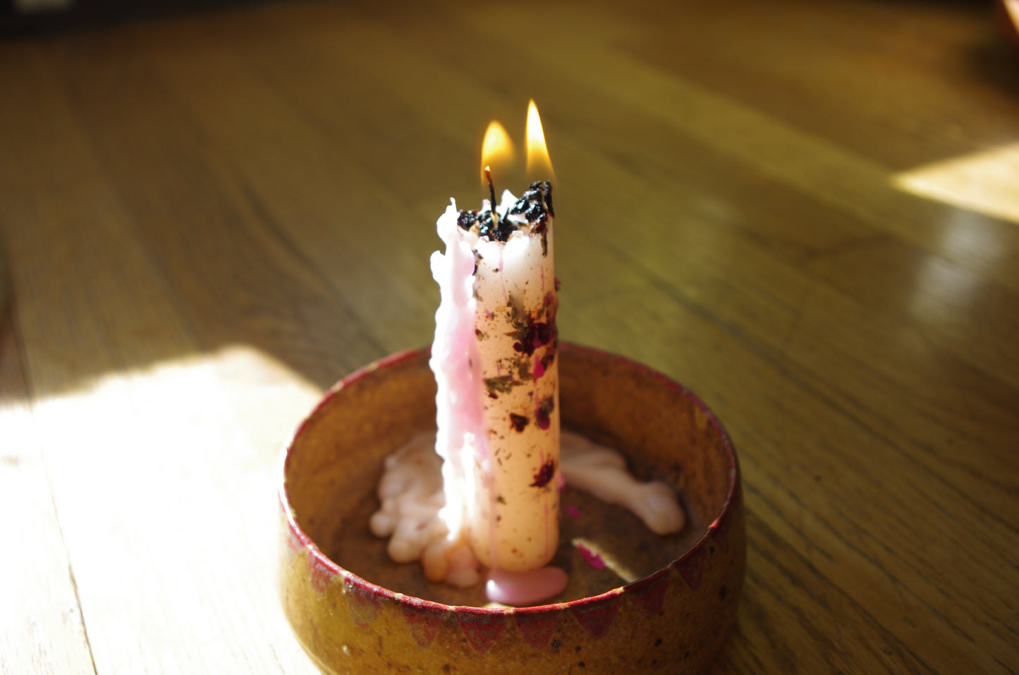 Herb Dripped Taper Candles