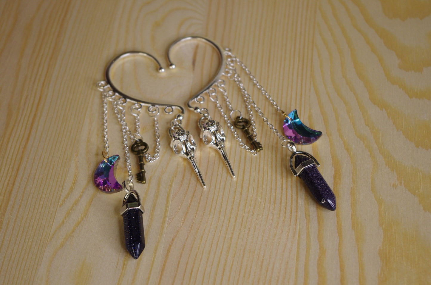 Lunar Ear Wrap Dangle Earring Cuffs