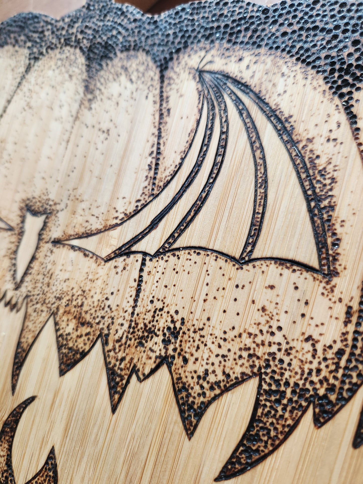 Jack-o’-lantern Pumpkin Wood-burned Board