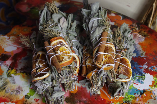 Sage Bundle for Smoke Cleansing with Orange, Juniper & Cinnamon