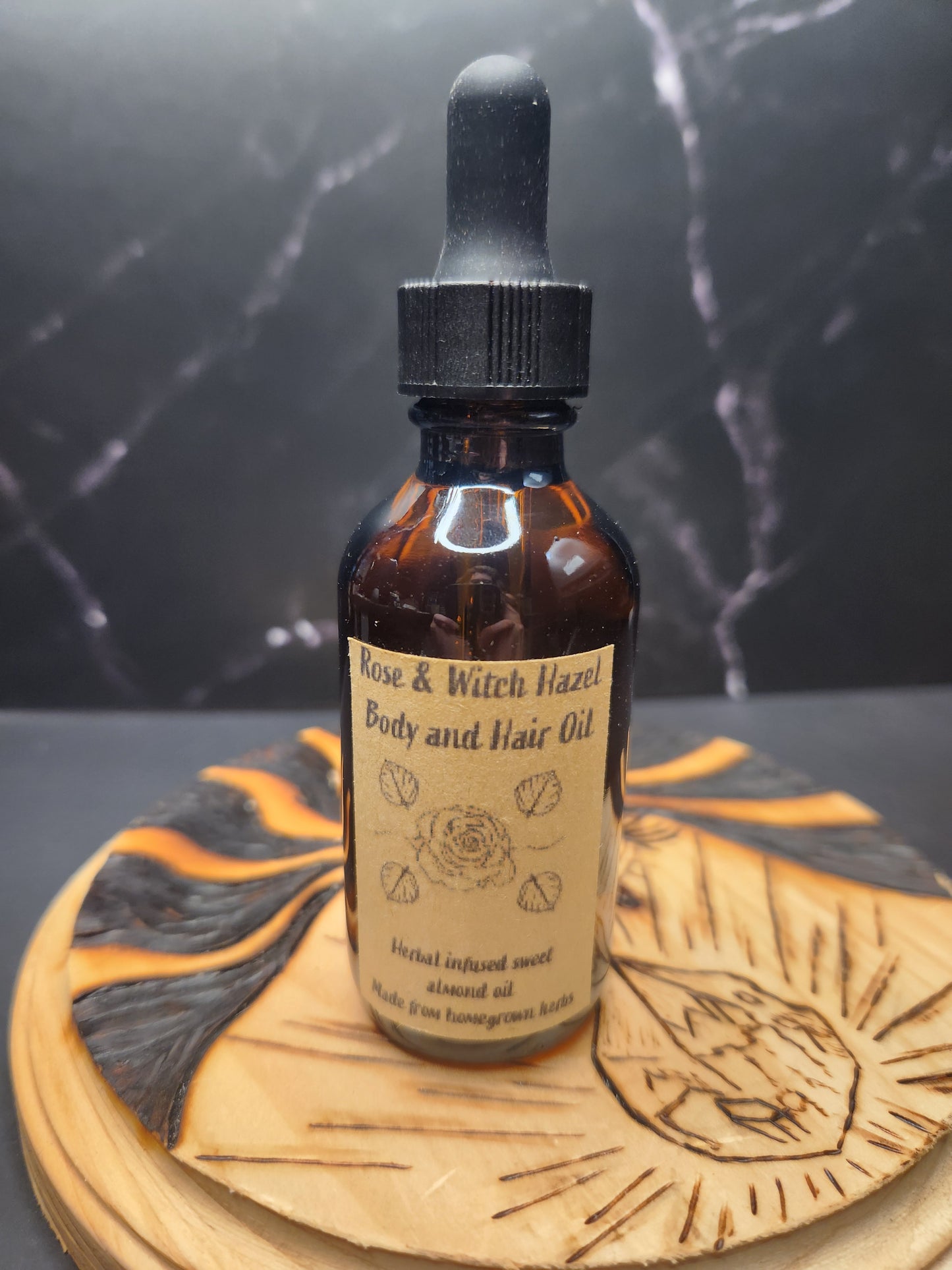 Herb Infused Hair Oil - Rose and Witch Hazel