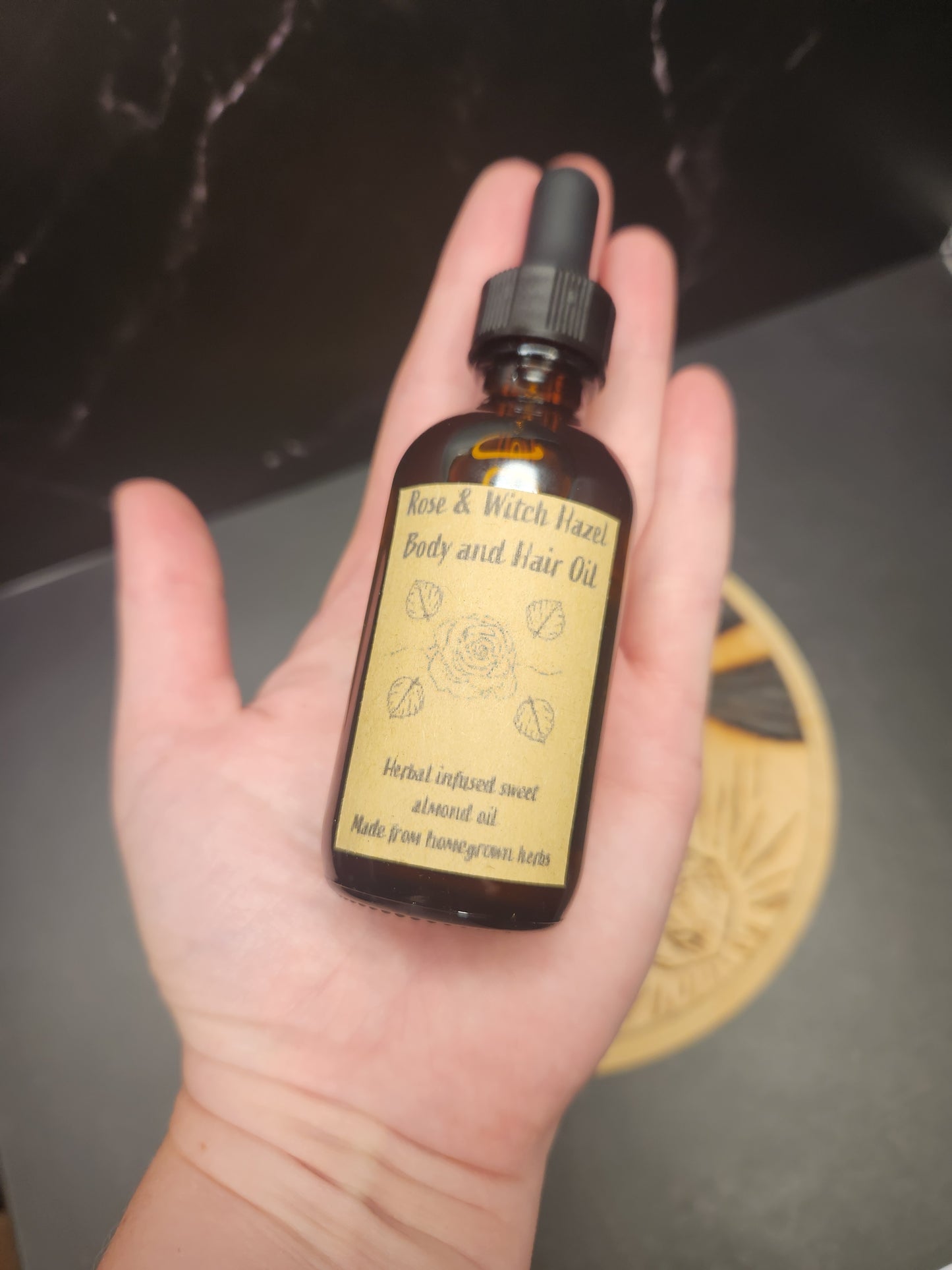 Herb Infused Hair Oil - Rose and Witch Hazel