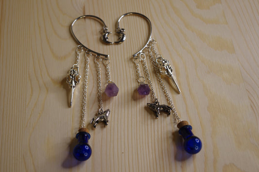 Lunar Ear Wrap Dangle Earring Cuffs